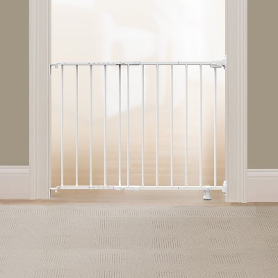 White Metal Swinging Stairway Baby Gate, 28-42 Inches