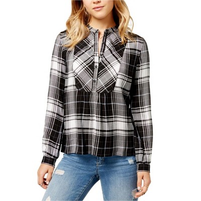 Lucky Brand Womens Bib Knit Blouse