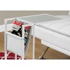 Monarch Specialties Accent Table, C-shaped, End, Side, Snack, Magazine Storage, White Leather Look, White Metal - 3 of 4