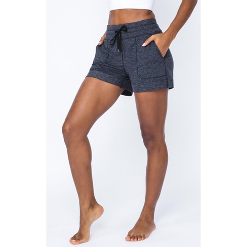 Yogalicious Womens Lightweight Super Soft Ultra Comfy Lounge Short -  Charcoal Combo - X Large