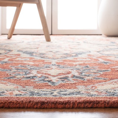 Heritage Red and Black Hand-Tufted Wool Area Rug