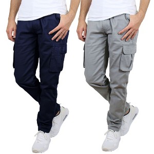 Blu Rock Men's Flex-Stretch Cotton Cargo Pants, 31-Inch Inseam - Comfortable and Durable-2 Pack - 1 of 4