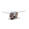 47" Coffee Table with Glass Top, Pedestal Style Base and Two-Tone Design for Living Room or Modern Interiors - 2 of 4