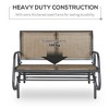 MOEPISY 2-Person Outdoor Glider Bench, Patio Double Swing Rocking Chair Brown - 3 of 4