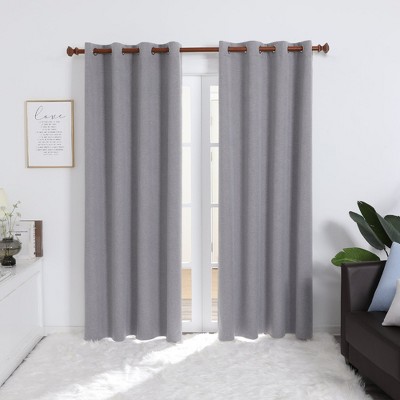 Deconovo 100% Blackout Faux Linen Curtains 2 Panels – Multiple Sizes