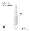 Home Heritage Tinsel Tree 7 Foot Skinny Pencil Pre-Lit Artificial Christmas Tree Holiday Decor with 150 Warm White LED Lights and Stand, White - 3 of 4