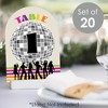 Big Dot of Happiness 70’s Disco - 1970s Disco Fever Party Double-Sided 5 x 7 inches Cards - Table Numbers - 1-20 - 2 of 4