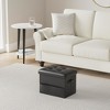 Aoibox Foldable Leather Storage Ottoman Footstool with Thick Foam Seat, Multi-Purpose Bench for Living Room, Bedroom, Office, Black - 2 of 4