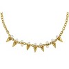 Slate by Rebl Spike & Pearl Chain Necklace  18K Gold Plated Stainless Steel - 2 of 2