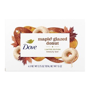 Dove Beauty Limited Edition Holiday Treat Bar Soaps - Maple Glazed Donut - 15oz/4pk - 1 of 4