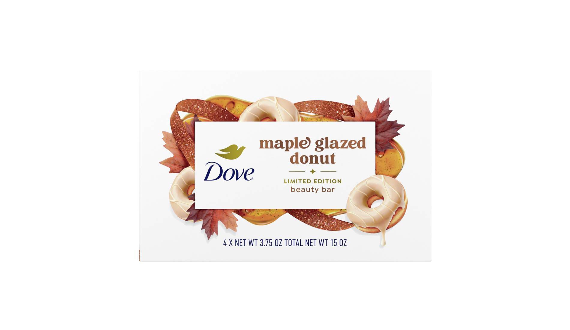 Dove Beauty Limited Edition Fall Holiday Treat Bar Soaps - Maple Glazed Donut - 15oz/4pk