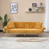 KTMBDW Futon Sofa Bed, Vintage Couch with Adjustable Backrest & Armrests, Convertible Futon Sofa Couch for Living Room, Corduroy Couchs - 3 of 4