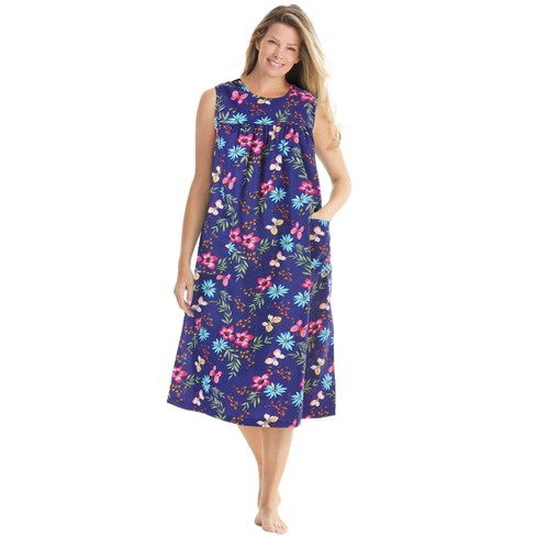 Only Necessities Women's Plus Size Sleeveless Print Lounger - image 1 of 4