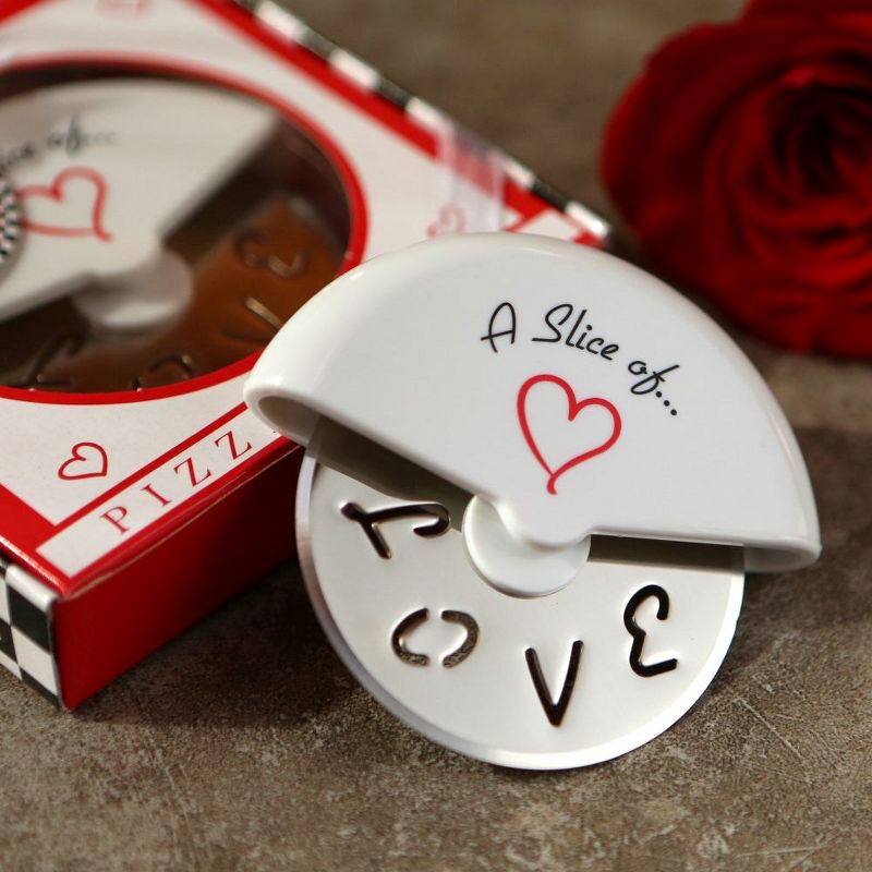 Kate Aspen "A Slice of Love" Stainless-Steel Pizza Cutter in Miniature Pizza Box, (Set of 4) | 13015NA, 3 of 6