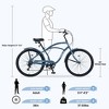 NAYSAYE 7 Speed Beach Cruiser Bike for Women 26 Inch Steel Frame for Comfortable City Rides, Blue, 69.96"*28.32"*43.2" - 4 of 4