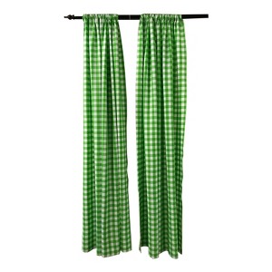 Slickblue Checkered Backdrop Curtains – 2 Panels, 58"x96", Yarn Dyed Gingham Fabric with Rod Pocket, 9 Color Options - 1 of 3