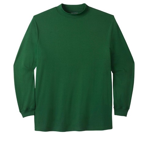 Kingsize Men's Big & Tall Mock Turtleneck Long-sleeve Cotton Tee - Tall -  Xl, Hunter Green : Target