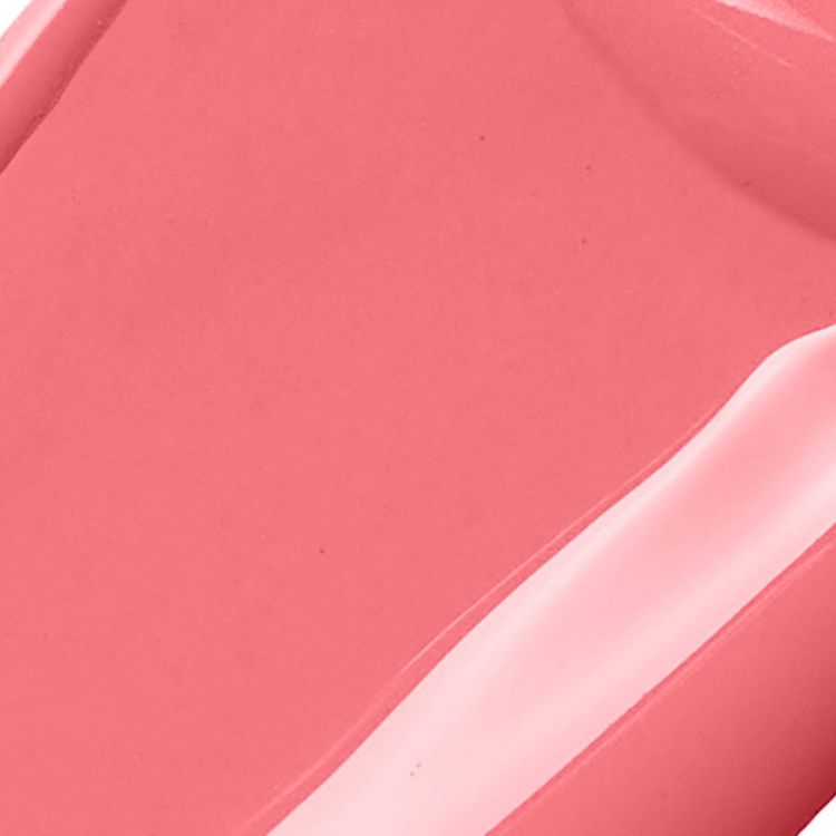Close-up of a pink colored blush texture with a smooth, glossy finish.