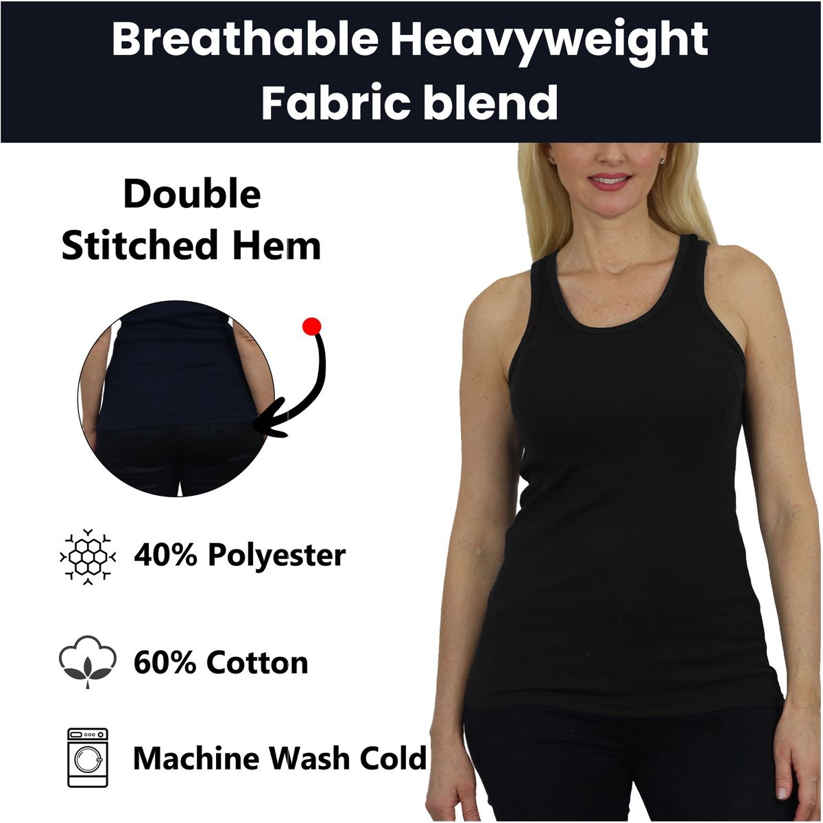 Galaxy By Harvic Women's Loose Fit Ribbed Tank Top - thumbnail 8