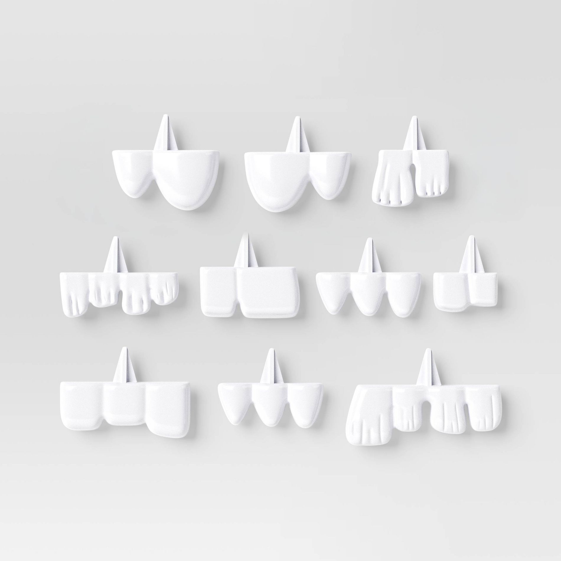 10pc Silly Push in Teeth Carving Halloween Decorative Prop Kit White - Hyde and EEK! Boutique™