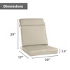 Aoodor 4Pcs Outdoor Cartridge High Back Dining Chair Cushion Set, Fade and Water Resistant Polyester Fabric Cover with Ties and Zipper - 4 of 4