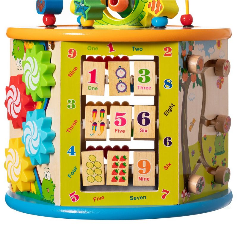 8 in 1 Colorful Attractive Wooden Kids Baby Activity Play Cube, Fun Toy Center For Playroom, Nursery, Preschool, and Doctors' Office, 6 of 18