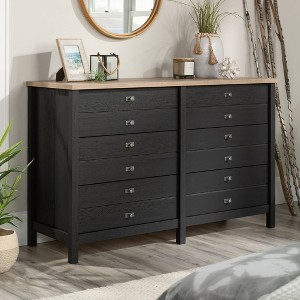 Sauder Cottage Road 6 Drawer Dresser Raven Oak: Laminated MDF Storage, Metal Hardware, Includes Anti-Tip Kit - 1 of 4