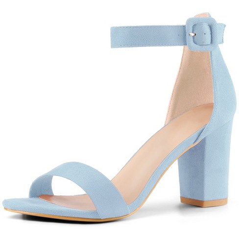 Blue heels open on sale toe