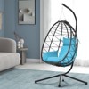 VisioGear Egg Chairs, Patio Egg Chair with Stand, Patio Hanging Egg Chair for Bedroom Living Room Balcony, Blue, 37.4"*37.4"*77" - 3 of 4