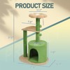 SEVOBAL Pet Tower 33in Cat Tree, Multi-level Cat Tower with Cat Scratching Post Padded Top Bed for Kittens and Indoor Cats, Green, 21.6"*16"*31.5" - 2 of 4