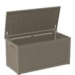 80 Gallon Resin Deck Box, Lockable Waterproof Ourdoor Storage Box for Pool, Patio and Garden - 1 of 4