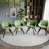 SEVOBAL Dining Chairs Set of 4 Modern PU Leather Decorative Chair with Thick Cushioned Seat and Black Metal Legs, Green, 25.59"*16.53"*31.1" - 4 of 4