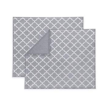 Kitchen Microfiber Dish Drying Mat (15 x 20) BEIGE/TAN & WHITE DESIGN, GG