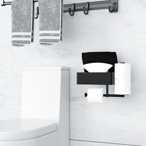 LunaLulinlk Toilet Paper Holder Wall Mount Stainless Steel Shelf with Toilet Roll Storage & Wipes Dispenser for Bathroom - 1 of 4