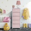Sorbus Narrow 5 Drawers Nightstand with Steel Frame, Wood Top, Easy Pull Fabric Bins for Home, Bedroom, Office & Dorm - 2 of 4