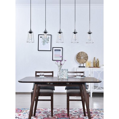 Auspice Chrome Finish 5-Light Mid-Century Modern Pendant