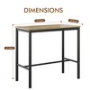 MAYEERTY 47in Counter Height Rectangular Pub Table with Metal Legs and Wood Top Modern Industrial Design Brown - 4 of 4