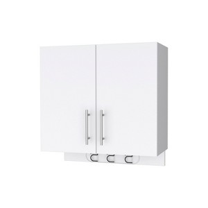 Carmelita 2-Door 2-Shelf Wall Storage Cabinet with Hangers White - 1 of 4