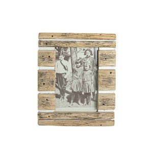 4x6 Inch Striped Driftwood Picture Frame Wood, MDF & Glass by Foreside Home & Garden - 1 of 4