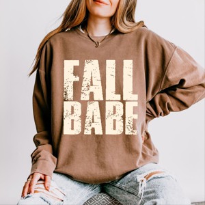 Fall Babe Distressed - Women's Lightweight Garment Dyed Sweatshirt - 1 of 3