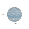 Sky Blue And Denim Blue Quatrefoil Washable Indoor Outdoor Area Rug - 3 of 4