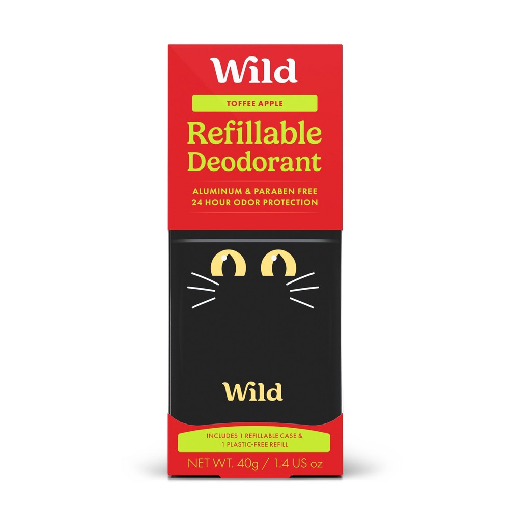 Wild Cosmetics Deodorant Refill with Cat Eyes Case - Toffee Apple - 1.4oz