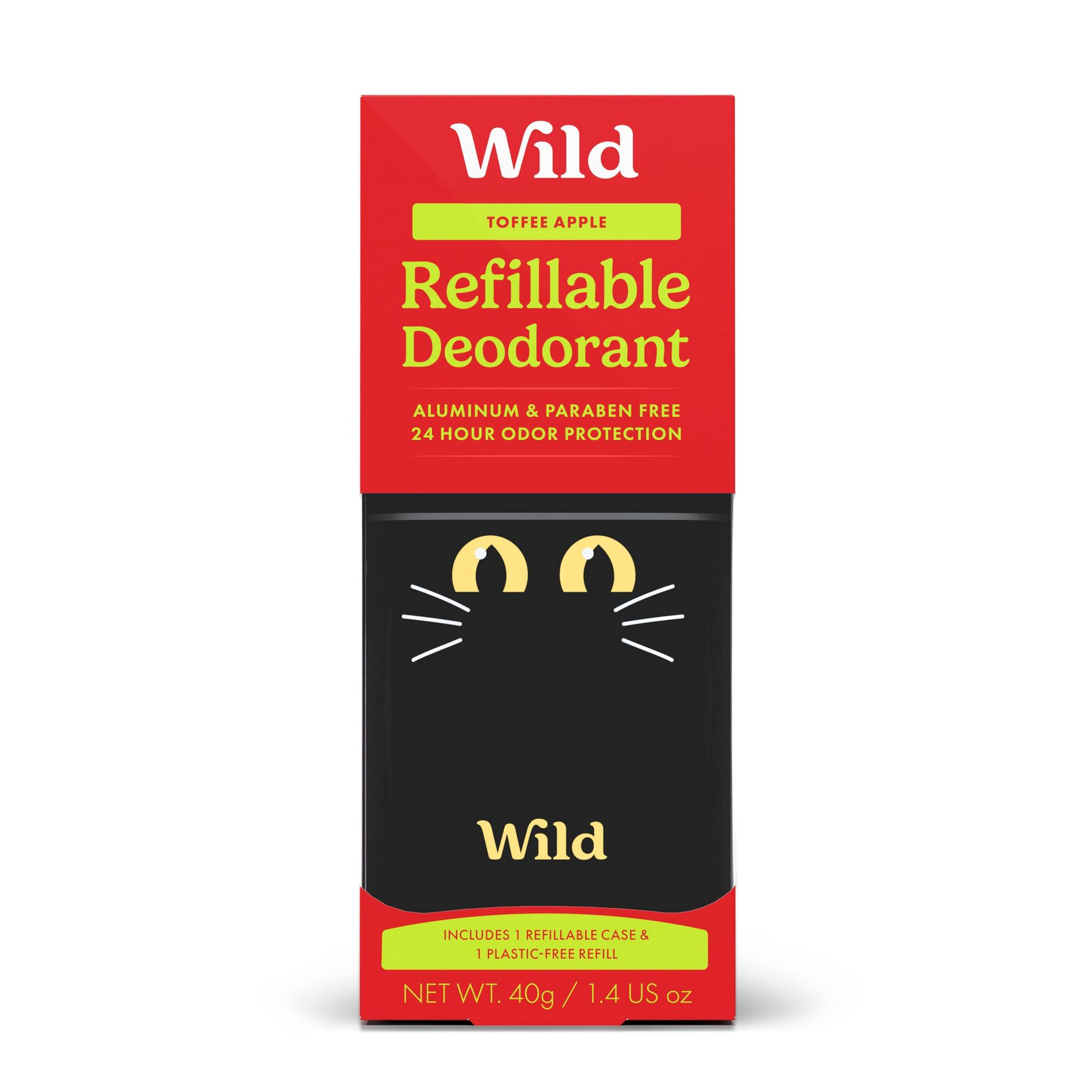 Wild Cosmetics Deodorant Refill with Cat Eyes Case - Toffee Apple - 1.4oz