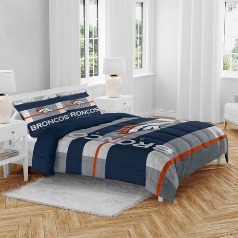 NFL Denver Broncos Heathered Stripe Queen Bed in a Bag - 3pc