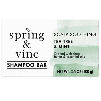 Spring & Vine Tea Tree & Mint Scalp Soothing Shampoo Bar - 3.5oz