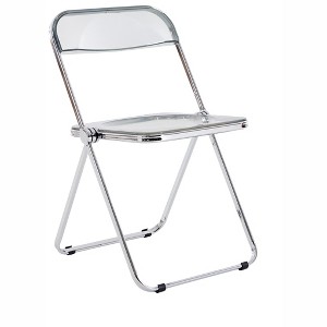 Vynxaria Premium PET - Made Red Transparent Folding Dining Chairs, Suitable for Dining, Living & Waiting Areas - 1 of 4