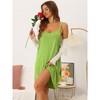 cheibear Women's Back Cross Spaghetti Straps Suspenders Pajama Dress - 2 of 4