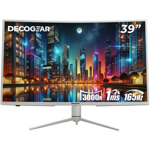 Deco Gear 39" Curved Widescreen Gaming Monitor, 2560x1440, 165 Hz, HDR400, 16:9, White - 1 of 4