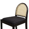 Sapphtopaz Modern Bar Stools with Curved Back, Cane Rattan High Chair with Footrest, Set of 2 Counter Height Bar Stools for Kitchen Island - 3 of 4