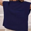 Soft Fabric Breathable Stretchy Turtleneck Knitted Sleeveless Crop Top Fall Winter Fashion - 3 of 4